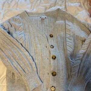 cupcakes & cashmere Light Gray Cable Knit Cardigan